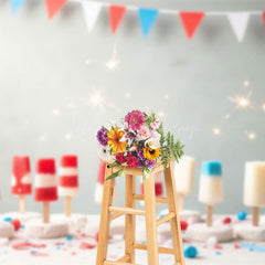 Lofaris 4 July Ice Cream Independence Day Cake Smash Backdrop