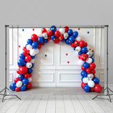 Lofaris 4th Balloons Arched Birthday Cake Smash Backdrop