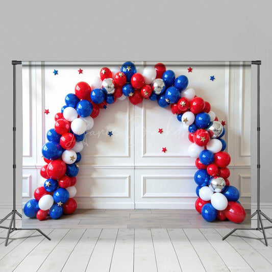 Lofaris 4th Balloons Arched Birthday Cake Smash Backdrop