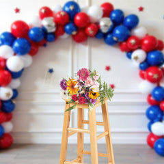 Lofaris 4th Balloons Arched Birthday Cake Smash Backdrop