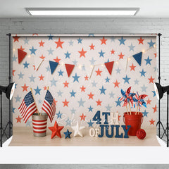 Lofaris 4th Of July American Flags Stars Cake Smash Backdrop