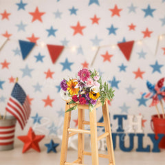 Lofaris 4th Of July American Flags Stars Cake Smash Backdrop