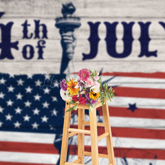 Lofaris 4th Of July Wooden American Flag Holiday Backdrop
