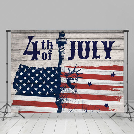Lofaris 4th Of July Wooden American Flag Holiday Backdrop