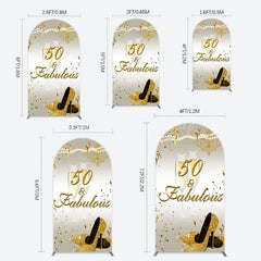 Lofaris 50 And Fabulous Gold Happy Birthday Arch Backdrop
