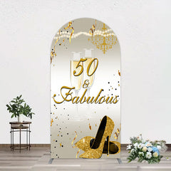 Lofaris 50 And Fabulous Gold Happy Birthday Arch Backdrop