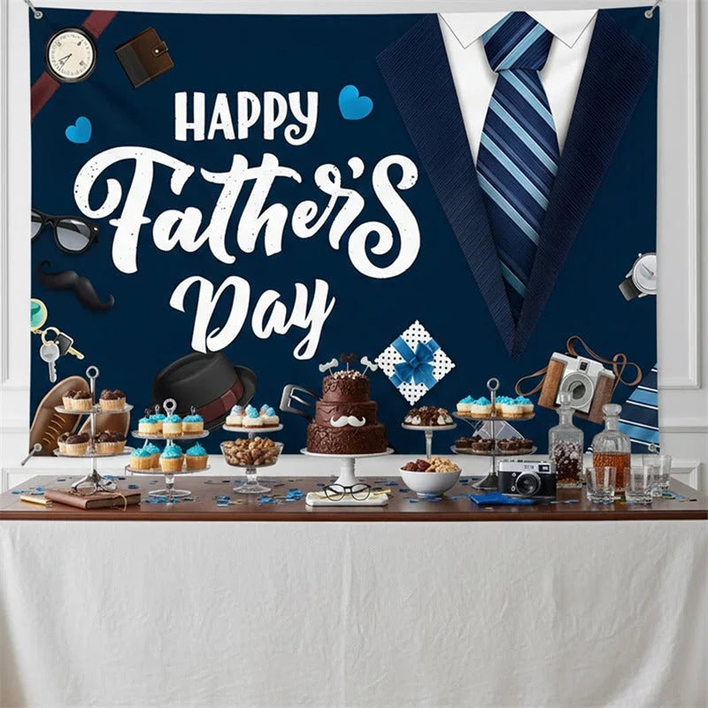 Lofaris (7 Day Delivery)Lofaris Blue Tie Happy Father’s Backdrop for Festive Decor