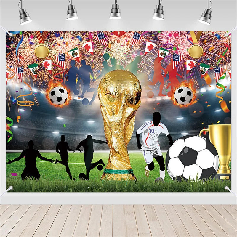 Lofaris (7 Day Delivery)Lofaris Golden Trophy and Football Celebration Holiday Backdrop