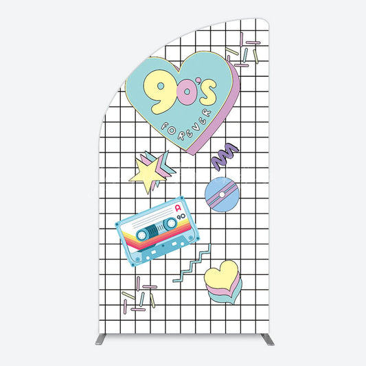 Lofaris 90S Forever Disco Audio Dance Party Half Moon Arch Backdrop
