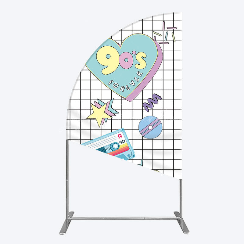 Lofaris 90S Forever Disco Audio Dance Party Half Moon Arch Backdrop