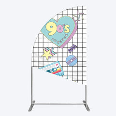 Lofaris 90S Forever Disco Audio Dance Party Half Moon Arch Backdrop