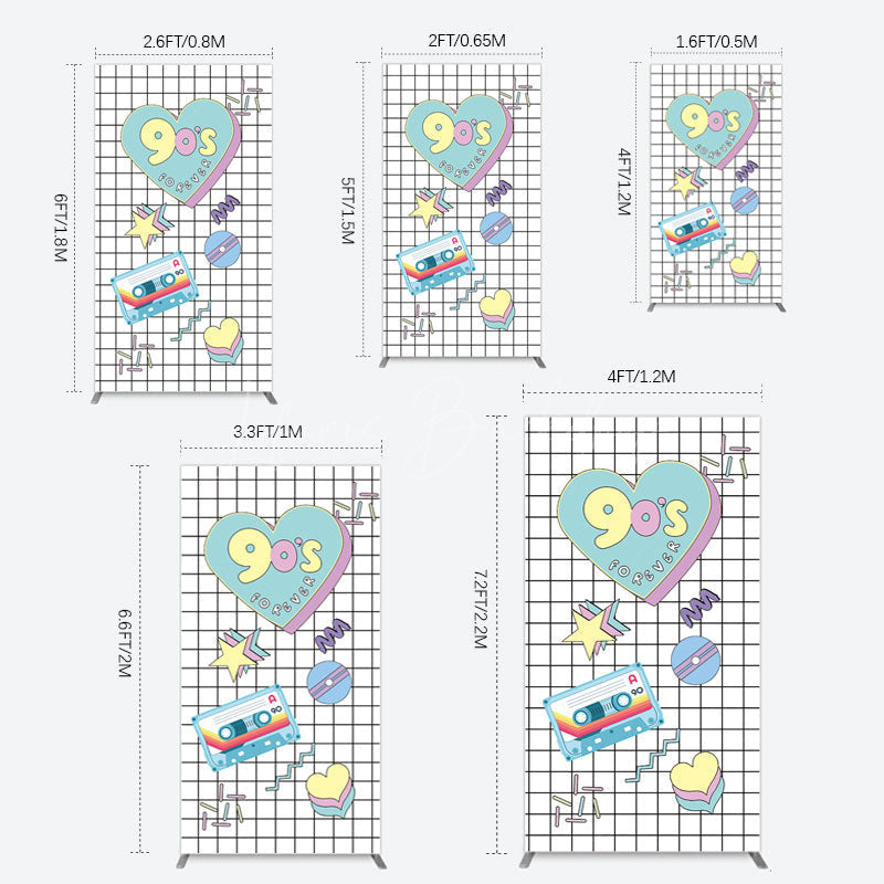 Lofaris 90S Forever Disco Audio Dance Party Rectangle Backdrop