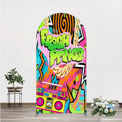 Lofaris 90s Hip Hop Themed Fresh Prince Arch Backdrop Retro Graffiti Art for Baby Shower Throwback Birthday Party Decor