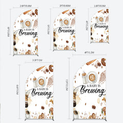 Lofaris A Baby is Brewing Half Moon Arch Backdrop Coffee and Croissant Themed Shower Fun Cafe Welcome Sign Photo Prop Decor