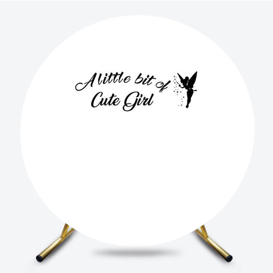 Lofaris A Little Bit Of Cute Girl Round Birthday Backdrop