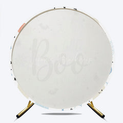 Lofaris A Little Boo is Almost Due Round Backdrop Halloween Themed Baby Shower Cute Ghost and Pumpkin Party Decor