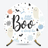 Lofaris A Little Boo is Almost Due Round Backdrop Halloween Themed Baby Shower Cute Ghost and Pumpkin Party Decor