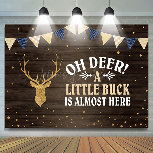 Lofaris A Little Buck Is Almost Here Baby Shower Backdrop