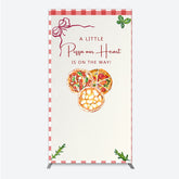 Lofaris A Little Pizza Our Heart is on the Way Rectangle Backdrop Italian Food Themed Red Gingham Baby Shower Decor
