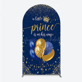 Lofaris A Little Prince is on His Way Arch Backdrop Royal Blue and Gold Balloons Boy Baby Shower Party Decor