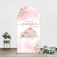 Lofaris A Little Pumpkin is on the Way Arch Backdrop Boho Pink Floral Baby Shower Fall Pampas Grass Party Decor