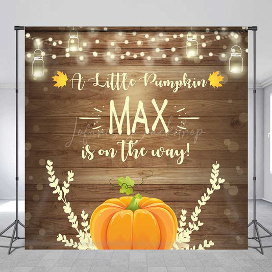 Lofaris A Little Pumpkin Is On The Way Custom Backdrop Rustic Wood and Fall Themed Baby Shower Banner Decor