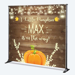 Lofaris A Little Pumpkin Is On The Way Custom Backdrop Rustic Wood and Fall Themed Baby Shower Banner Decor