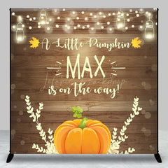 Lofaris A Little Pumpkin Is On The Way Custom Backdrop Rustic Wood and Fall Themed Baby Shower Banner Decor