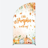 Lofaris A Little Pumpkin is on the Way Half Moon Arch Backdrop Autumn Watercolor Floral Fall Baby Shower Party Decor