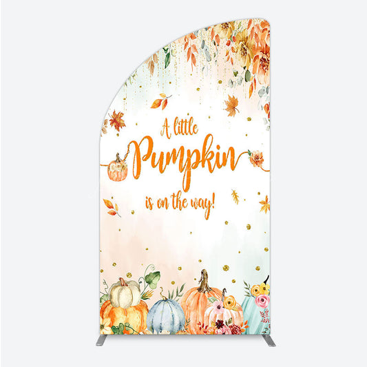 Lofaris A Little Pumpkin is on the Way Half Moon Arch Backdrop Autumn Watercolor Floral Fall Baby Shower Party Decor