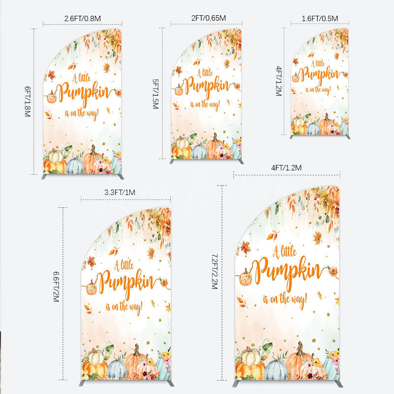 Lofaris A Little Pumpkin is on the Way Half Moon Arch Backdrop Autumn Watercolor Floral Fall Baby Shower Party Decor