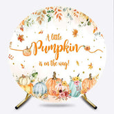Lofaris A Little Pumpkin is on the Way Round Backdrop Watercolor Autumn Pumpkins Fall Themed Baby Shower Photo Prop