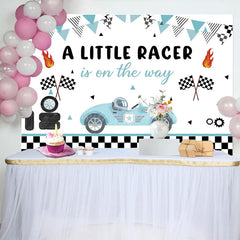 Lofaris A Little Racer Is On The Way Baby Shower Backdrop