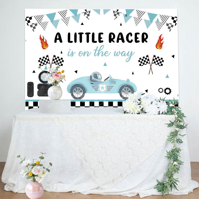 Lofaris A Little Racer Is On The Way Baby Shower Backdrop