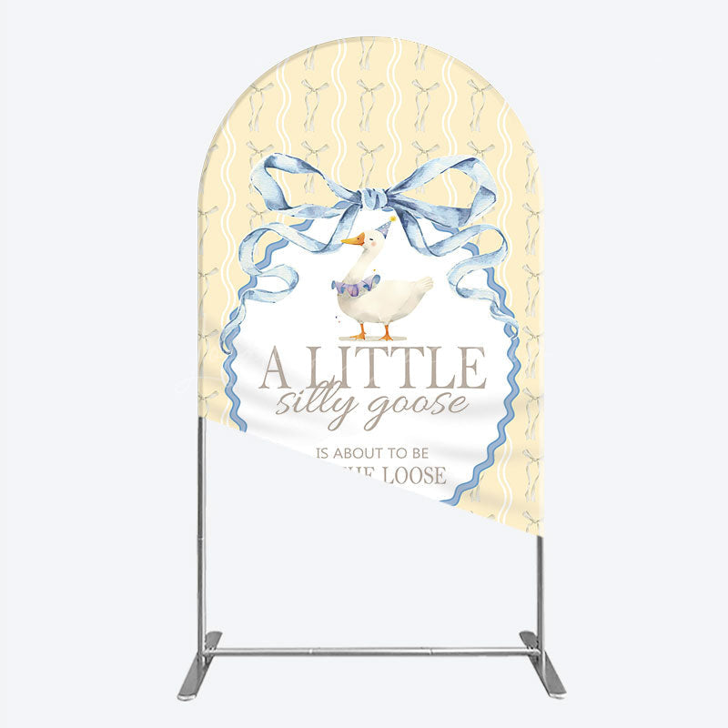 Lofaris A Little Silly Goose is on the Loose Arch Backdrop Watercolor Animal Theme Gender Neutral Baby Shower Decor