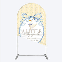 Lofaris A Little Silly Goose is on the Loose Arch Backdrop Watercolor Animal Theme Gender Neutral Baby Shower Decor