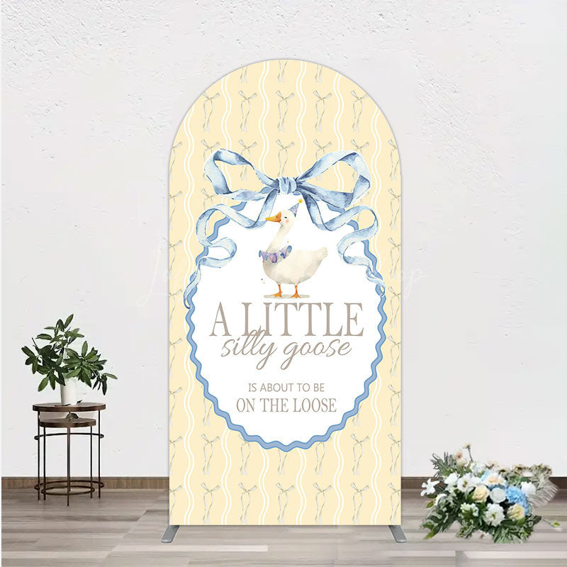 Lofaris A Little Silly Goose is on the Loose Arch Backdrop Watercolor Animal Theme Gender Neutral Baby Shower Decor