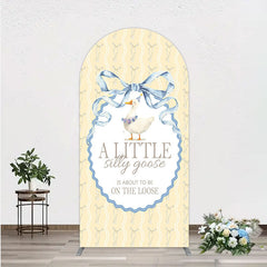 Lofaris A Little Silly Goose is on the Loose Arch Backdrop Watercolor Animal Theme Gender Neutral Baby Shower Decor