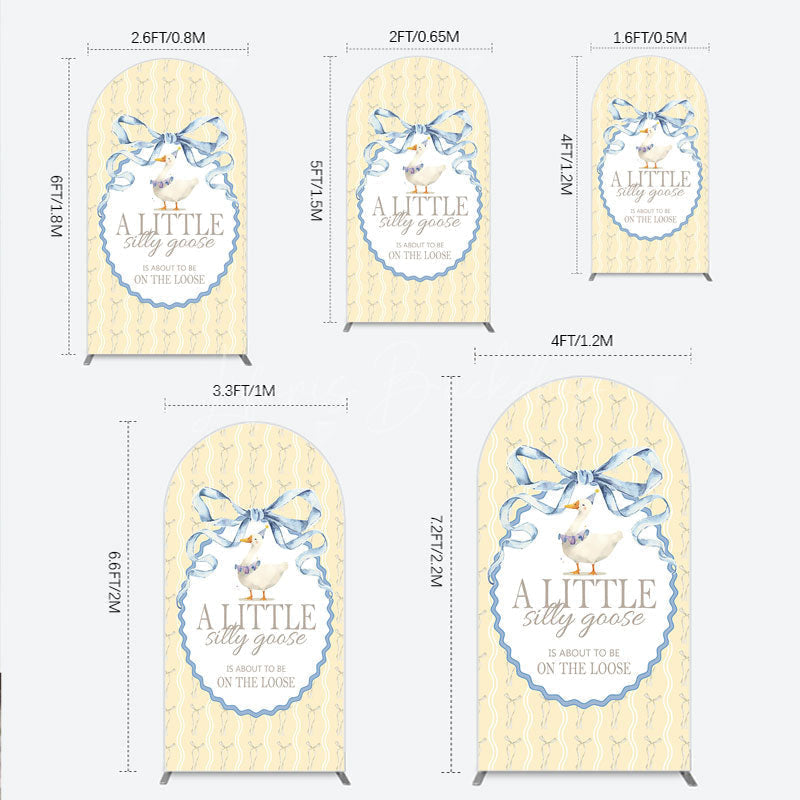 Lofaris A Little Silly Goose is on the Loose Arch Backdrop Watercolor Animal Theme Gender Neutral Baby Shower Decor