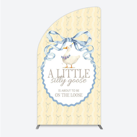 Lofaris A Little Silly Goose is on the Loose Half Moon Arch Backdrop Watercolor Animal Theme Gender Neutral Baby Shower Decor