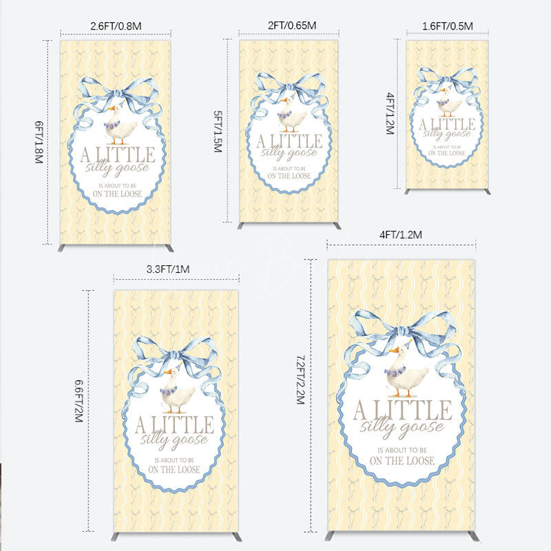 Lofaris A Little Silly Goose is on the Loose Rectangle Backdrop Watercolor Animal Theme Gender Neutral Baby Shower Decor