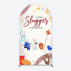 Lofaris A Little Slugger is on the Way Arch Backdrop Baseball Themed Baby Shower Rookie of The Year Party Photo Prop