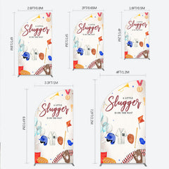 Lofaris A Little Slugger is on the Way Half Moon Arch Backdrop Baseball Themed Baby Shower Rookie of The Year Party Photo Prop