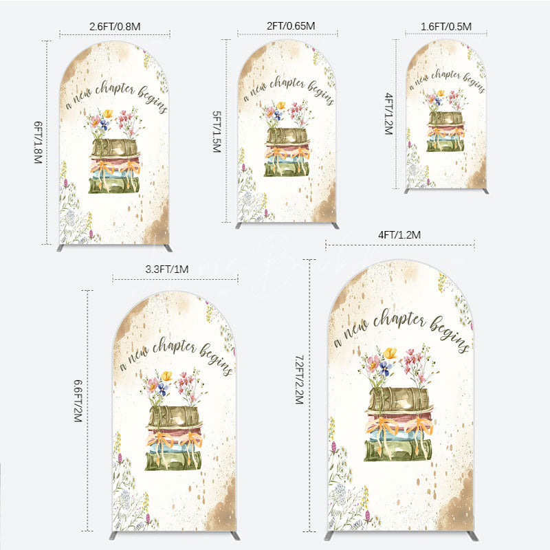 Lofaris A New Chapter Begins Baby Shower Arch Backdrop Watercolor Books and Wildflowers Book Themed Welcome Sign Decor