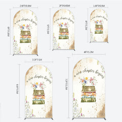 Lofaris A New Chapter Begins Baby Shower Arch Backdrop Watercolor Books and Wildflowers Book Themed Welcome Sign Decor