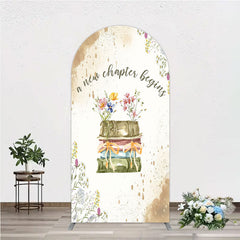 Lofaris A New Chapter Begins Baby Shower Arch Backdrop Watercolor Books and Wildflowers Book Themed Welcome Sign Decor