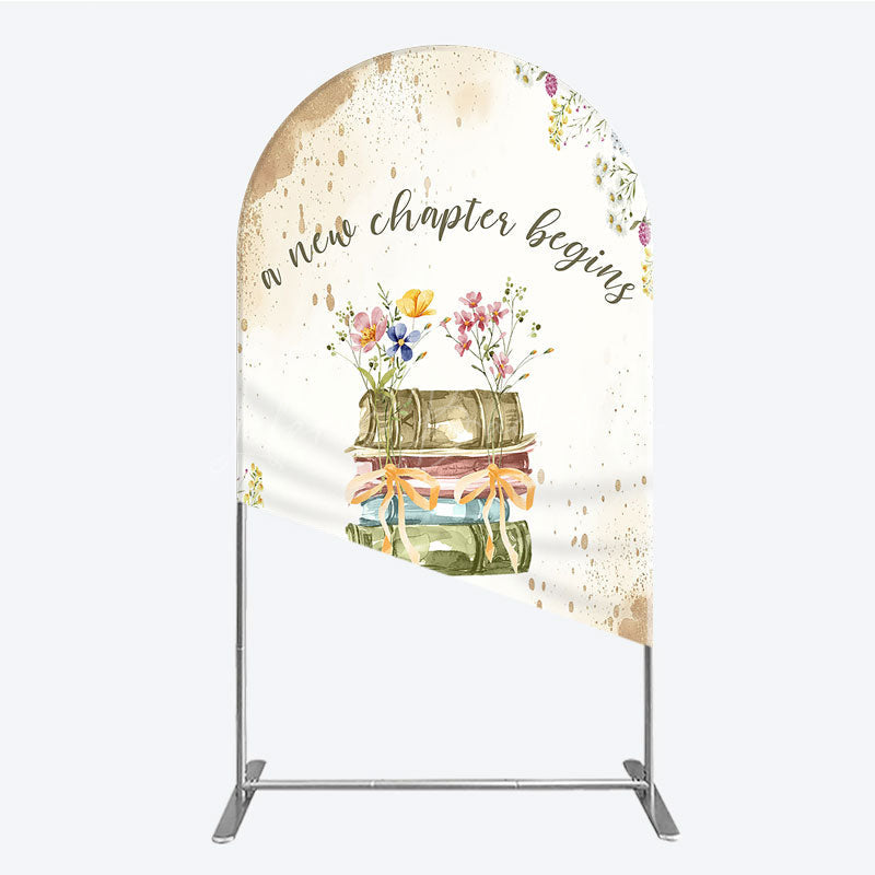Lofaris A New Chapter Begins Baby Shower Arch Backdrop Watercolor Books and Wildflowers Book Themed Welcome Sign Decor