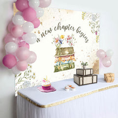 Lofaris A New Chapter Begins Books Floral Birthday Backdrop
