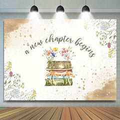 Lofaris A New Chapter Begins Books Floral Birthday Backdrop