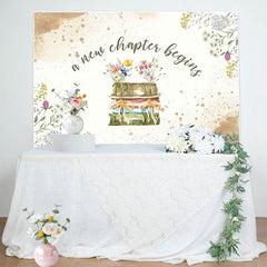 Lofaris A New Chapter Begins Books Floral Birthday Backdrop